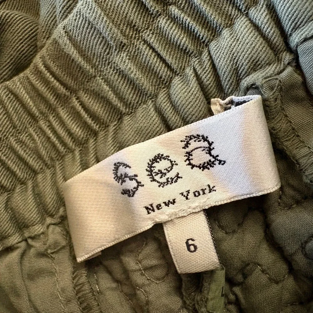 SEA NEW YORK Stan Sand washed‎ Quilt Shorts in a cactus green Size 6